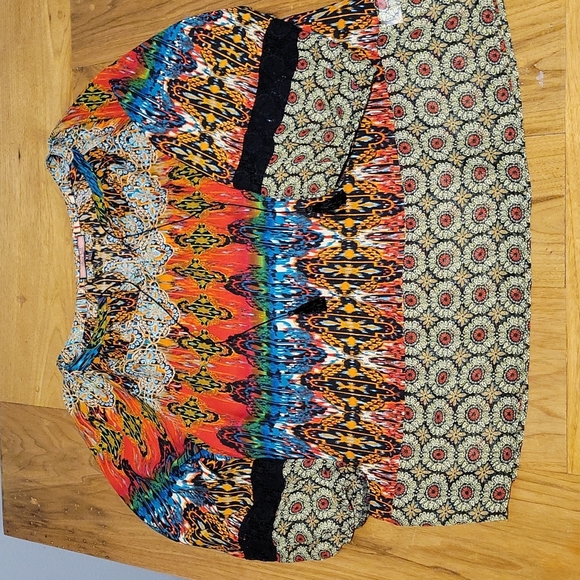 Olive Hill XL colorful flowy boho top - Picture 1 of 9